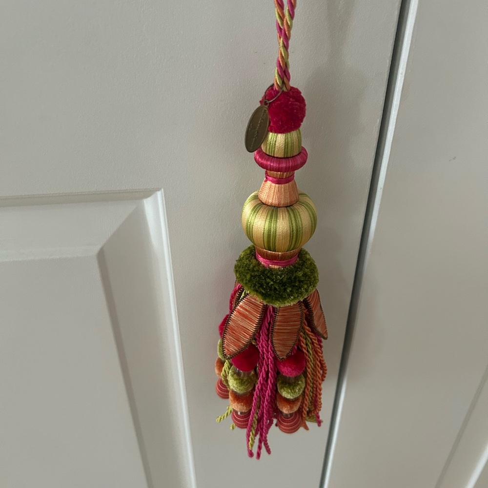 MacKenzie-Childs Vibrant Tassel with Red and Green Accents